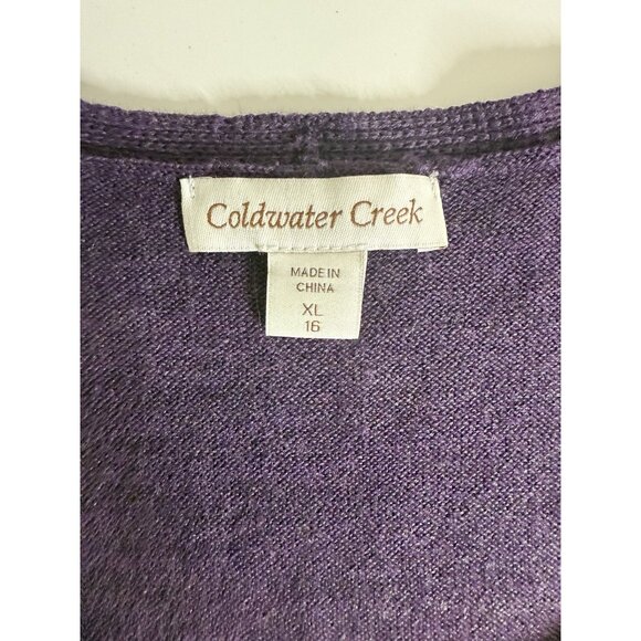 Coldwater Creek Womens Sweater Vest XL Purple Knit Sweater Top Sleeveless Wool - Picture 5 of 9